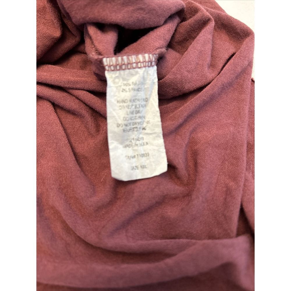 Before You Maroon Grace Blouse Top 100% Cotton Lagenlook Women's Size Medium - Picture 9 of 9